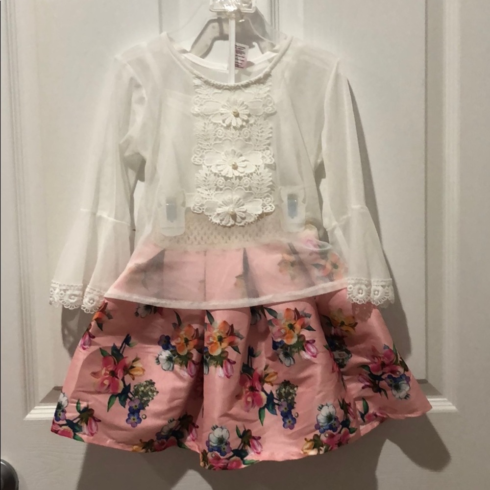 Floral shirt and skirt